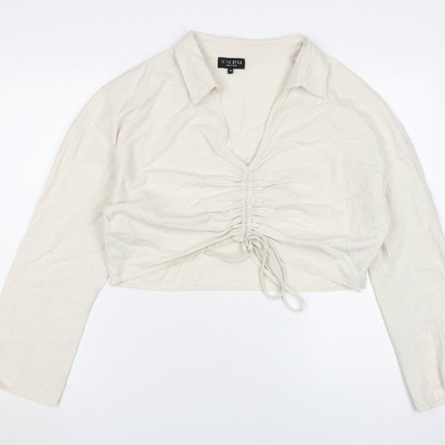 In The Style Women's Beige Cropped Blouse Size 18