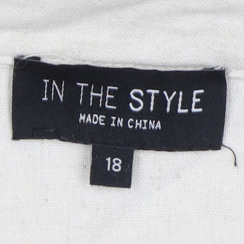 In The Style Women's Beige Cropped Blouse Size 18
