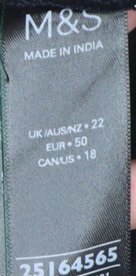 Marks and Spencer Women's Black Tunic Blouse Size 22