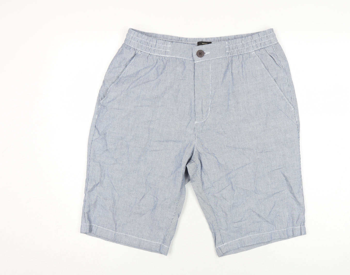 Stylish Next Men's Blue Chino Shorts, Size 34
