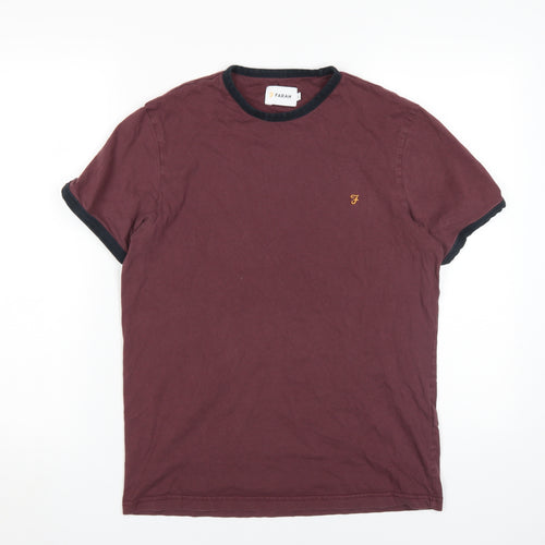 Farah Men's Red Crew Neck Short Sleeve T-Shirt