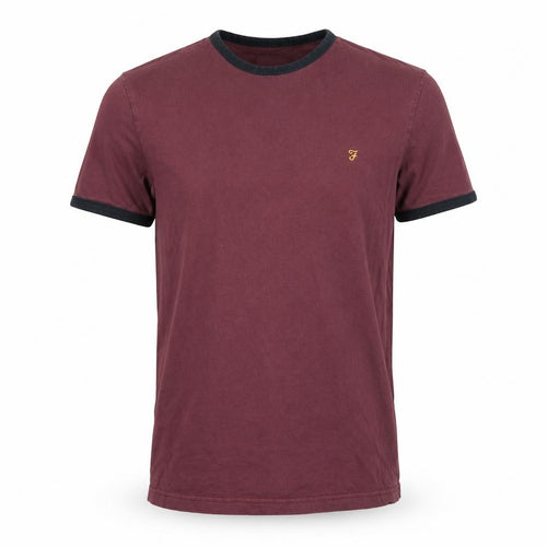 Farah Men's Red Crew Neck Short Sleeve T-Shirt