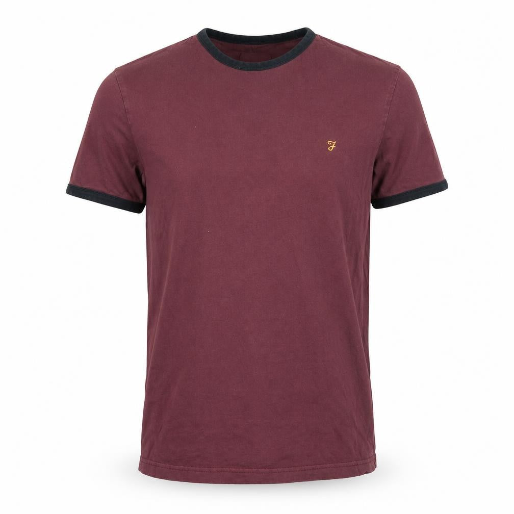 Farah Men's Red Crew Neck Short Sleeve T-Shirt