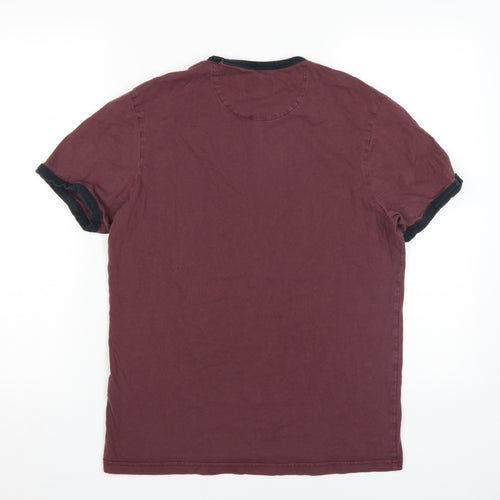 Farah Men's Red Crew Neck Short Sleeve T-Shirt