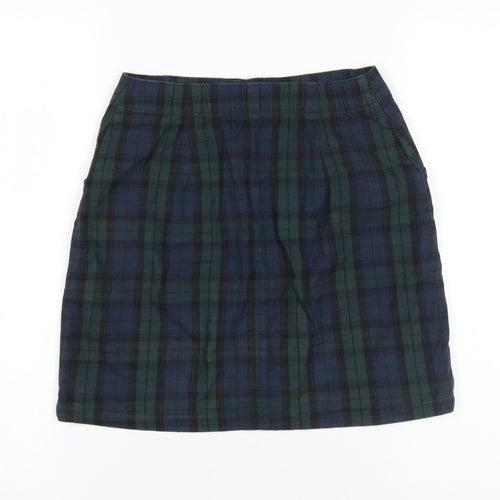 Hollister Women's XS Plaid Blue Pencil Skirt