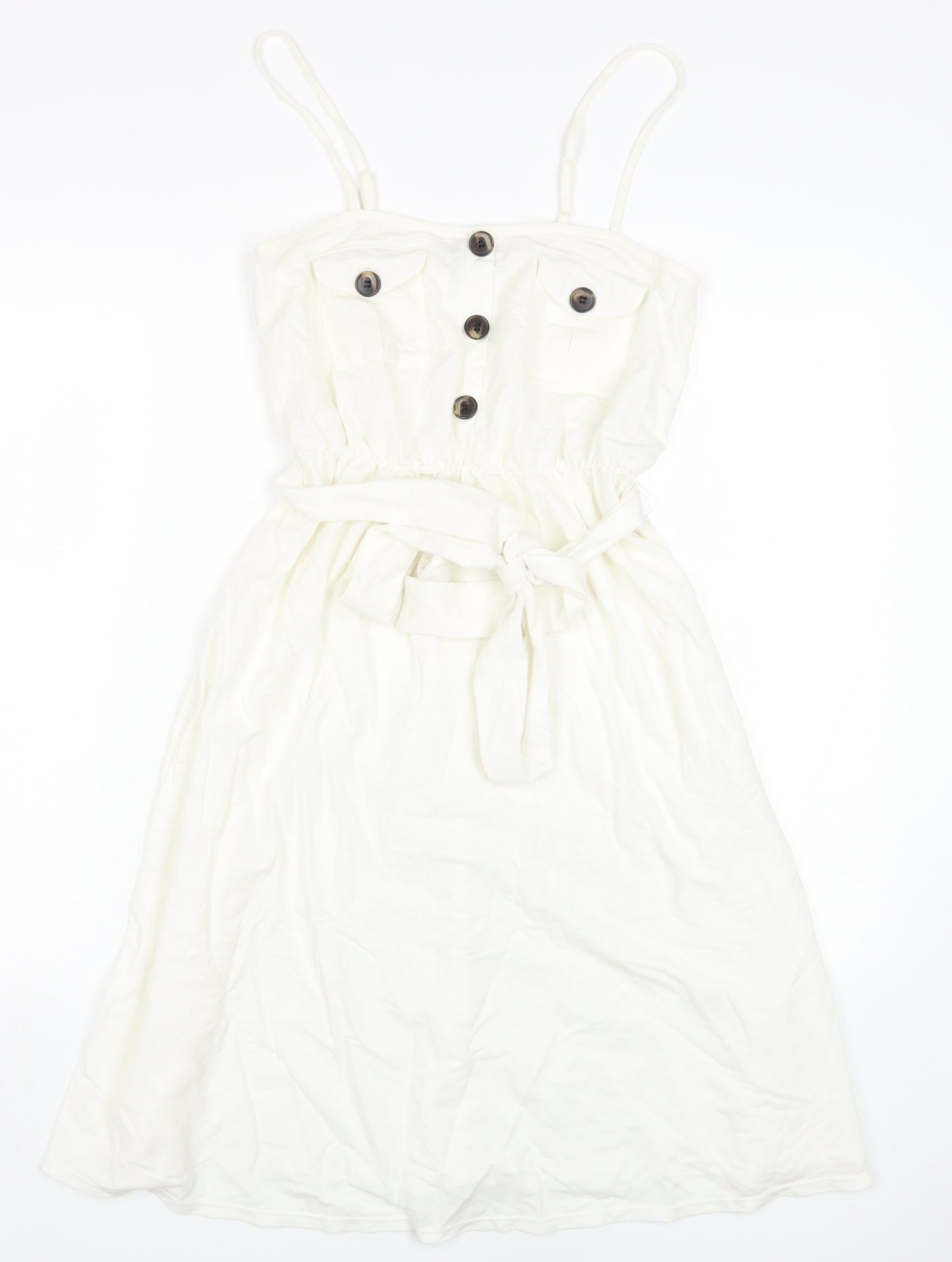 ASOS Women's Ivory Midi Shirt Dress Size 8