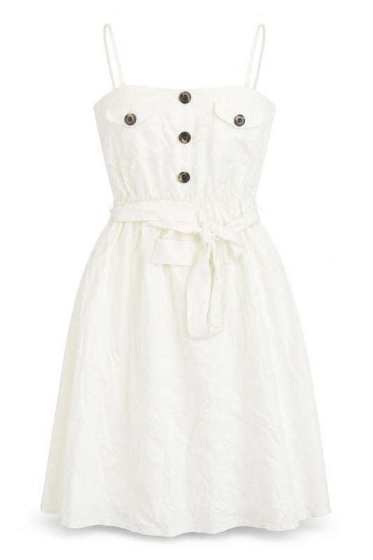 Front view of ASOS Women's Ivory Midi Shirt Dress, size 8
