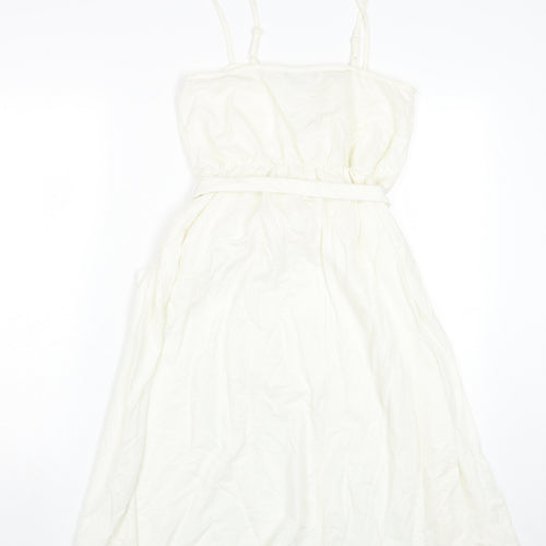 ASOS Women's Ivory Midi Shirt Dress Size 8