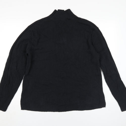 Kangol Men's Black XL 1/2 Zip Pullover Cotton Jumper