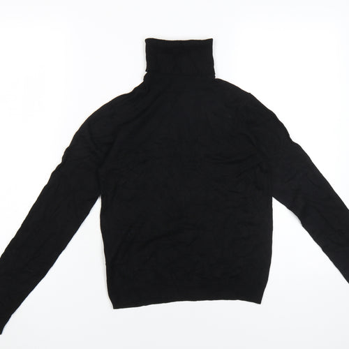 MNG Women's Black Pullover Roll Neck Jumper