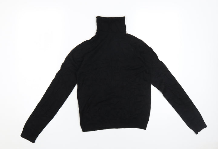 MNG Women's Black Pullover Roll Neck Jumper