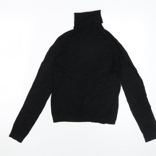 MNG Women's Black Pullover Roll Neck Jumper