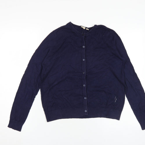 Gap Women's Blue Cardigan, Size M, Round Neck, Casual Knit