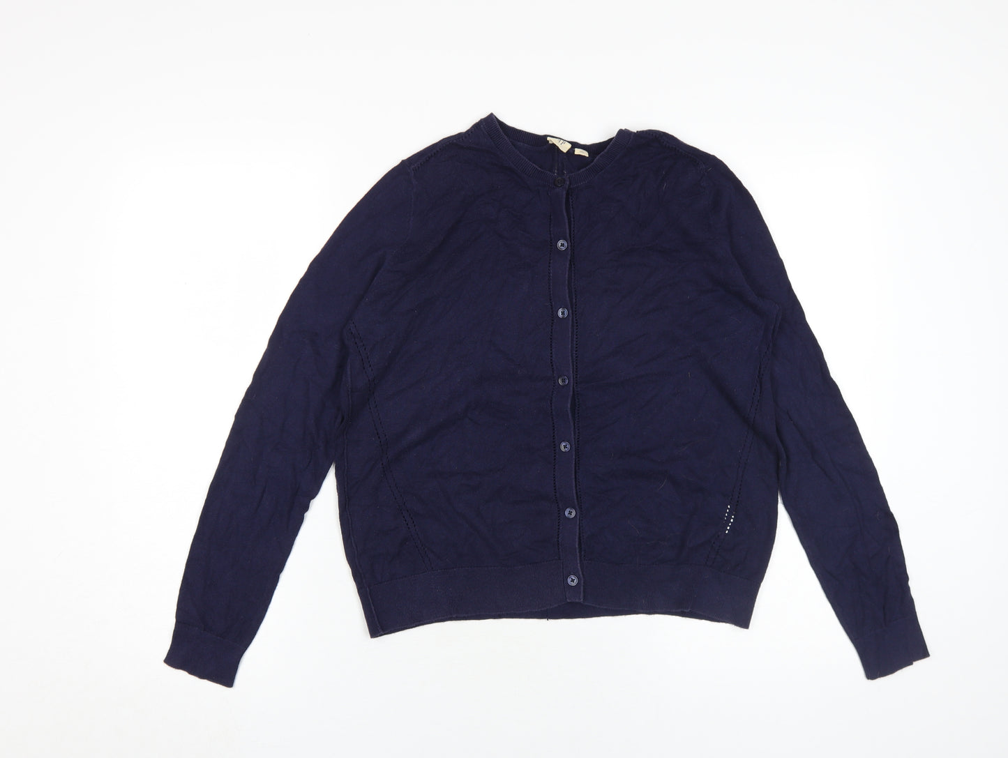 Gap Women's Blue Cardigan, Size M, Round Neck, Casual Knit