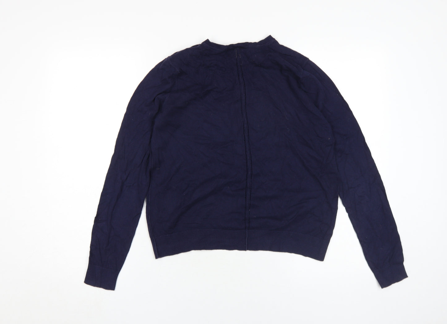Gap Women's Blue Cardigan, Size M, Round Neck, Casual Knit