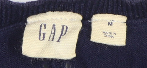 Gap Women's Blue Cardigan, Size M, Round Neck, Casual Knit