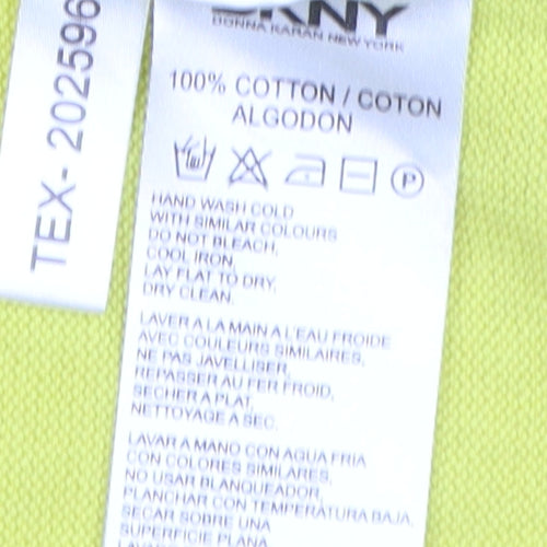 DKNY Men's Yellow Cotton Cardigan, M, V-Neck