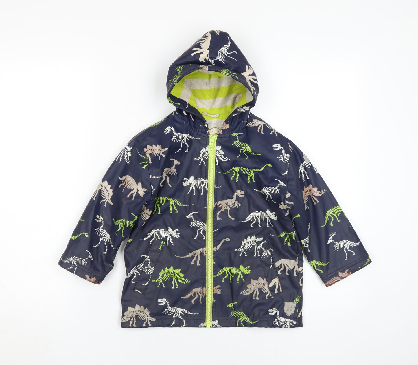 Hatley Boys Blue Dinosaur Rain Coat, Size 4, Hooded