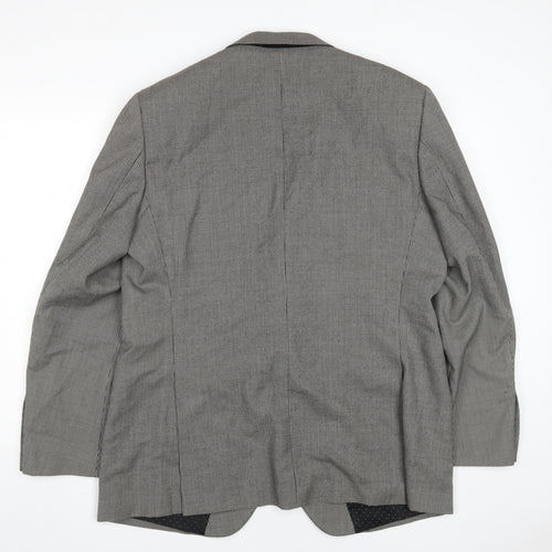 Marks and Spencer Men's Black Check Blazer, Size 44R, Wool