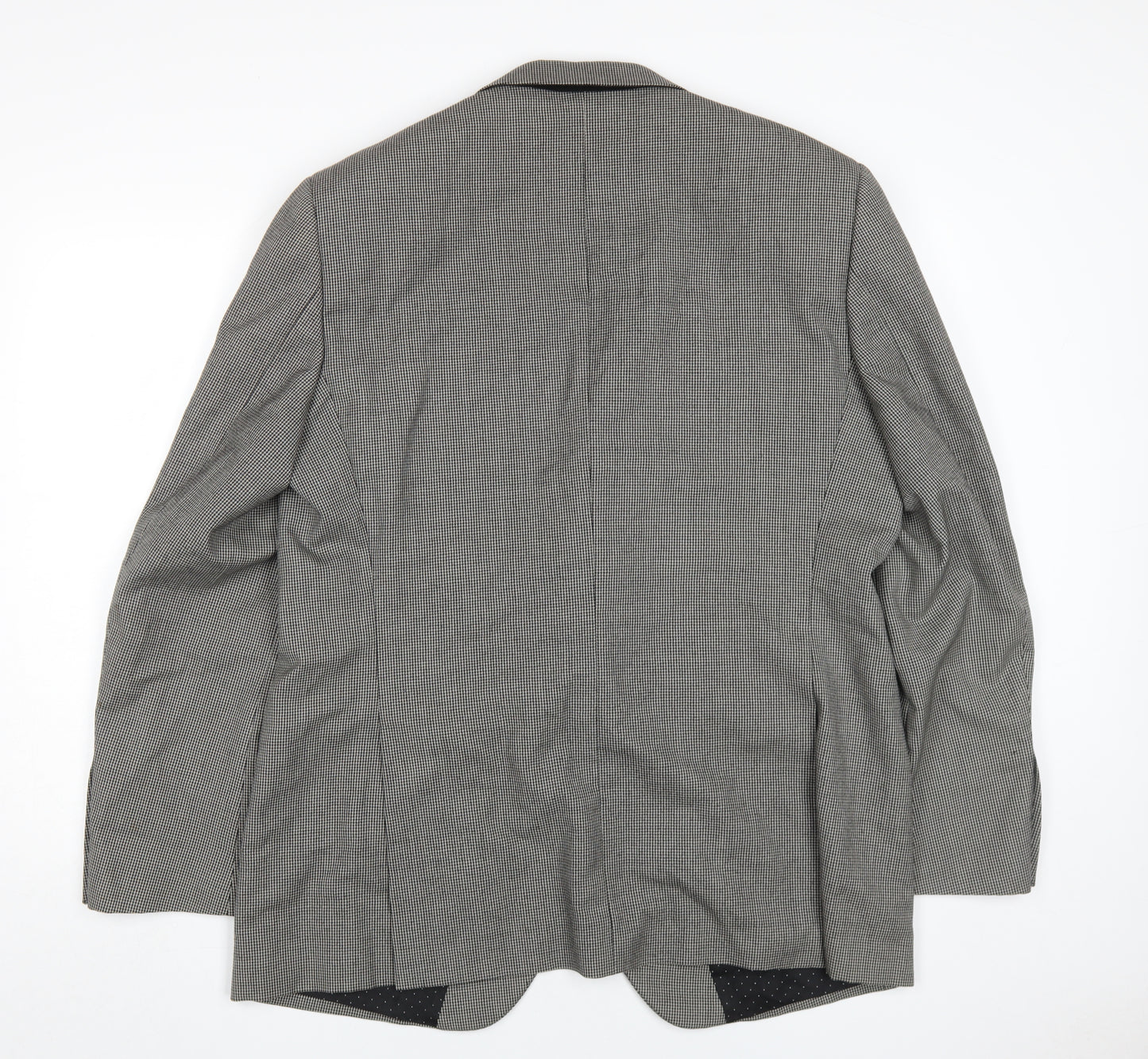 Marks and Spencer Men's Black Check Blazer, Size 44R, Wool