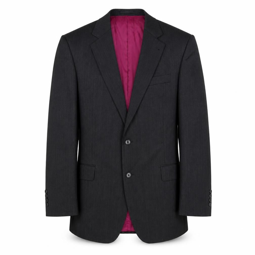 Front view of Austin Reed Men's Black Wool Blazer, size 42R, Classic Style