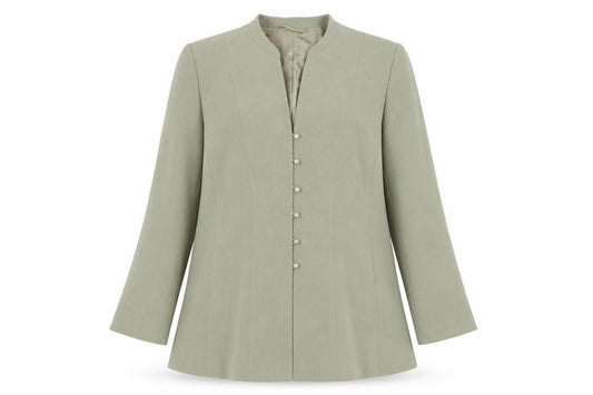 Front view of Viyella Women's Green Button Jacket, size 16