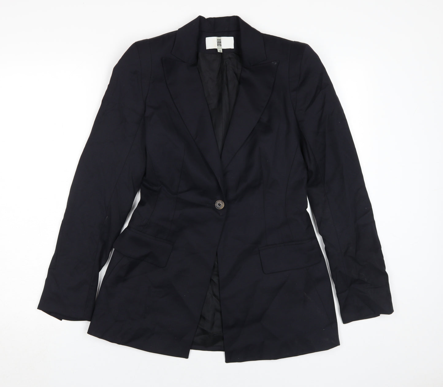 Irene Van Ryb Women's Black Blazer Size 8 Single-Breasted