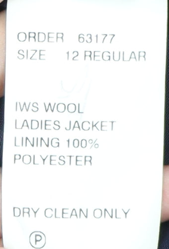Edinburgh Collection Women's Blue Wool Plaid Jacket Size 12