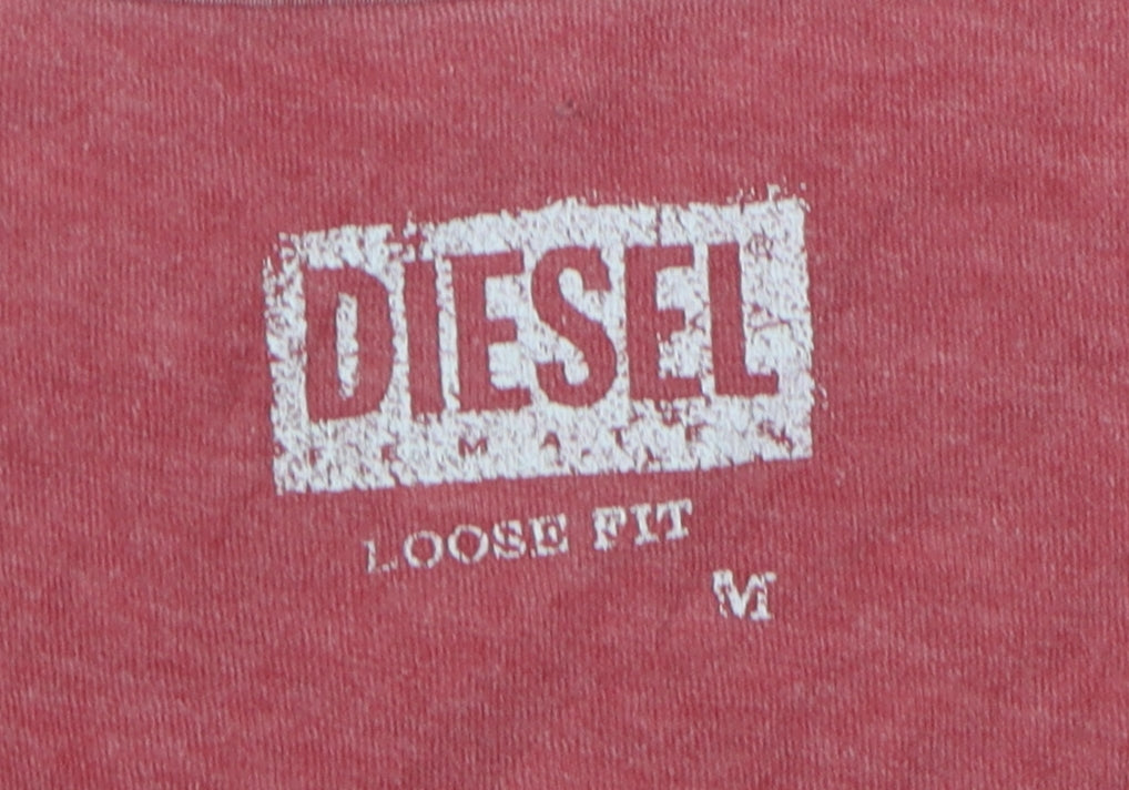 Diesel Men's Red Graphic Print Relaxed T-Shirt M