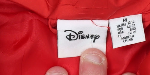 Disney Women's Red Puffer Jacket M Mickey Mouse Casual
