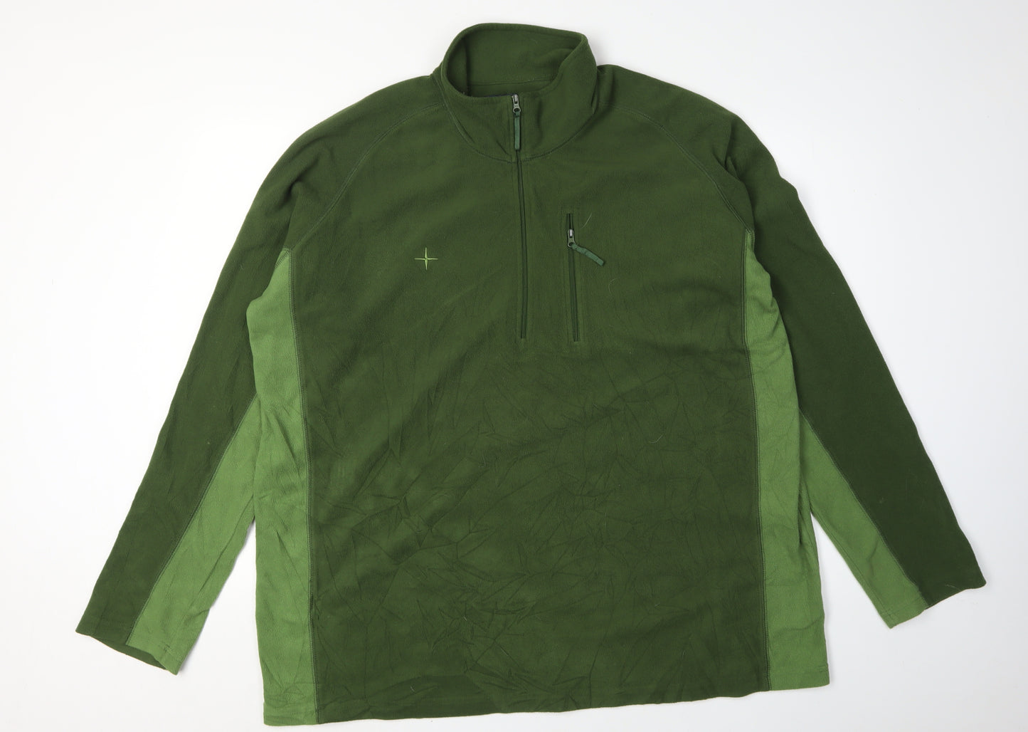 Mountain Warehouse Men's Green 2XL 1/4 Zip Fleece Sweatshirt