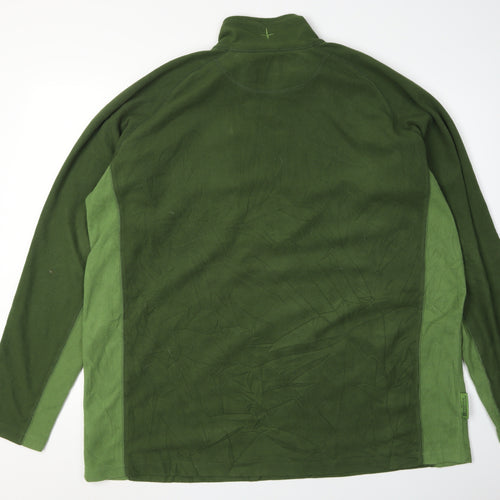 Mountain Warehouse Men's Green 2XL 1/4 Zip Fleece Sweatshirt
