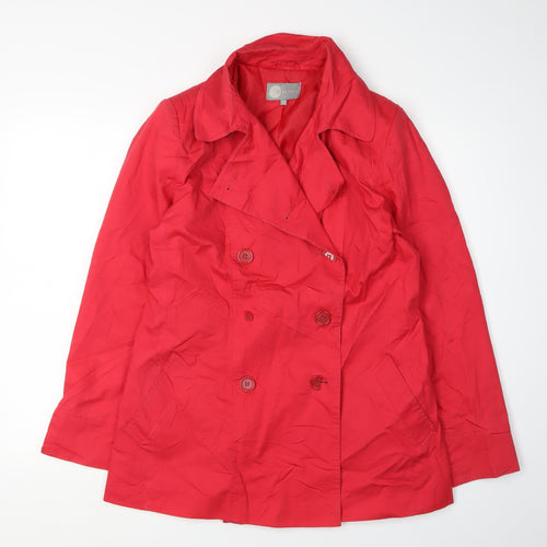 Mia Moda Women's Red Cotton Pea Coat Size 12
