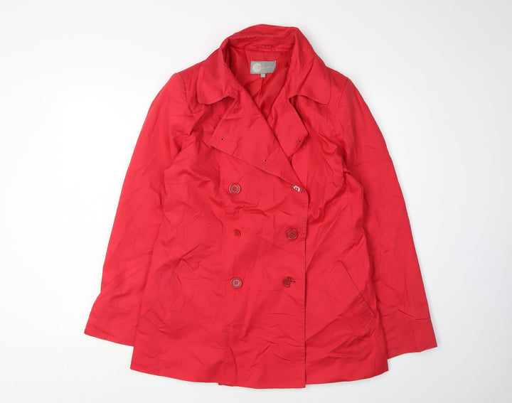 Mia Moda Women's Red Cotton Pea Coat Size 12