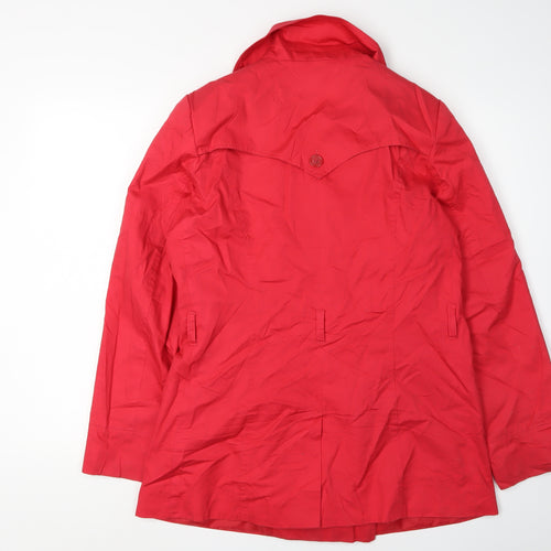 Mia Moda Women's Red Cotton Pea Coat Size 12
