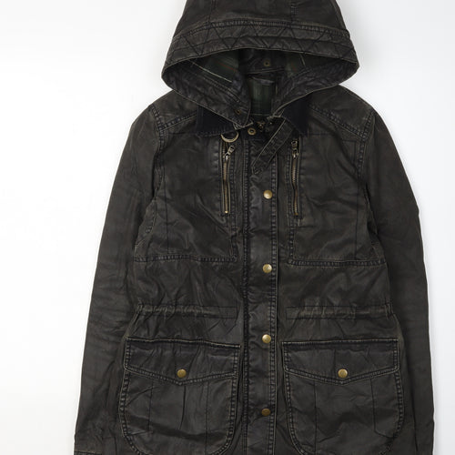 Topshop Women's Black Parka Jacket Size 8