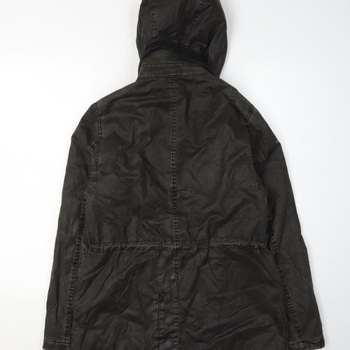 Topshop Women's Black Parka Jacket Size 8