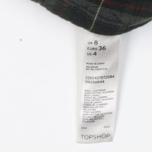 Topshop Women's Black Parka Jacket Size 8