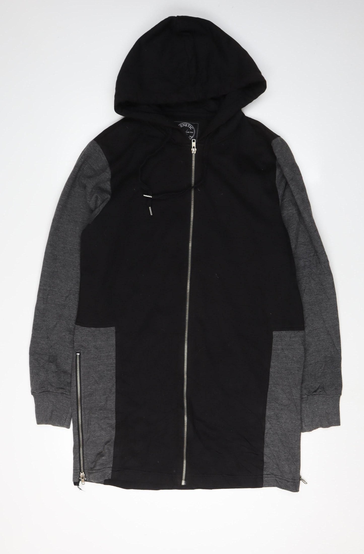 Genetic Apparel Unisex Black Zip Hoodie, Size M