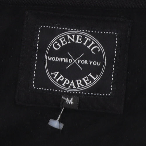 Genetic Apparel Unisex Black Zip Hoodie, Size M