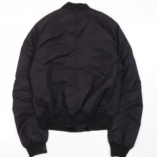 Topshop Women's Black Bomber Jacket Size 8 - Casual Style