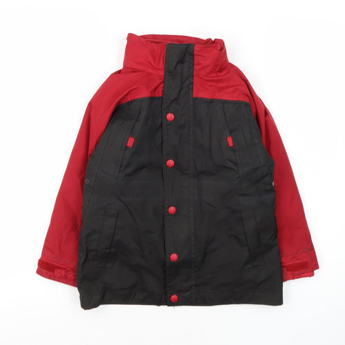 Matalan Boys Black Red Hooded Parka Jacket 3-4 Years