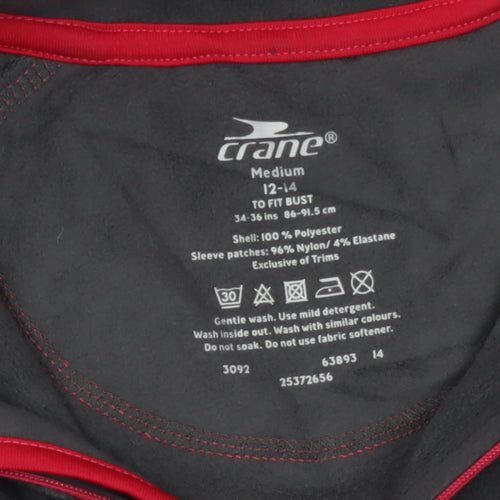 Crane Women's Black Henley Sweatshirt, Size M, Lightweight