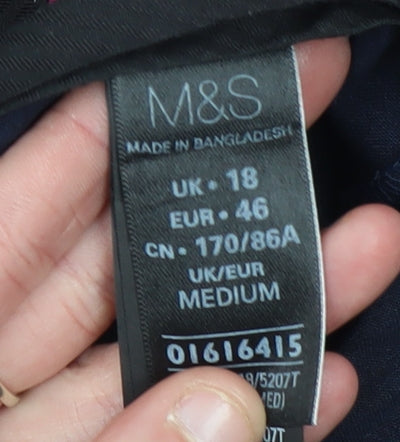 Marks and Spencer Women's Black Straight Trousers Size 18