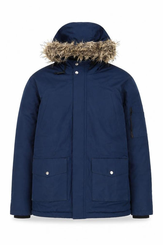 Front view of French Connection Men's Blue Parka Jacket L