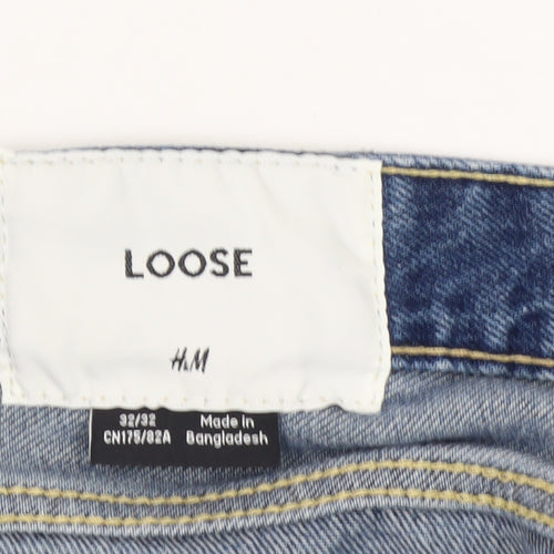 H&M Men's Blue Relaxed Loose Jeans, Size 32