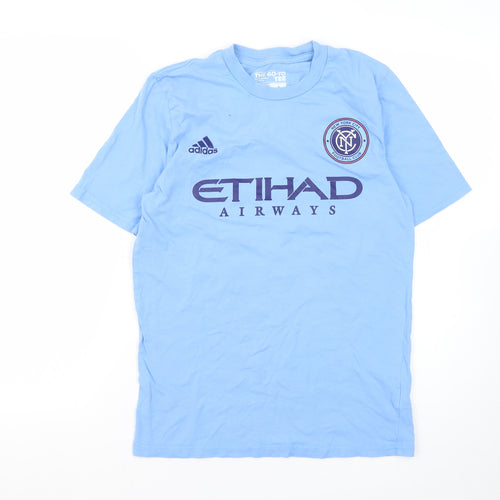 Adidas Boys Blue Football T-Shirt Size 18 Sportswear