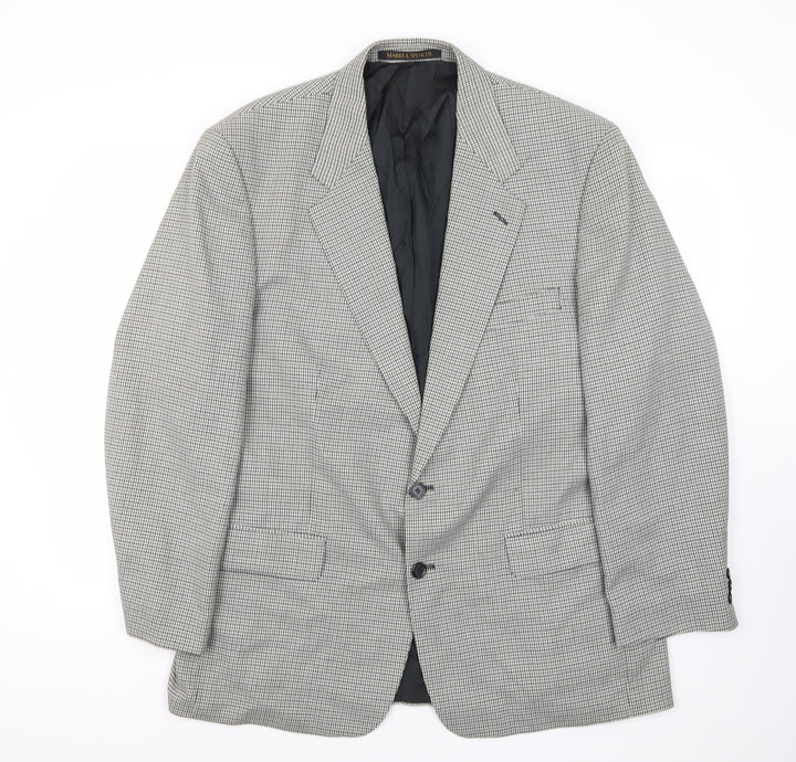 Marks and Spencer Men's Black Check Blazer 44R