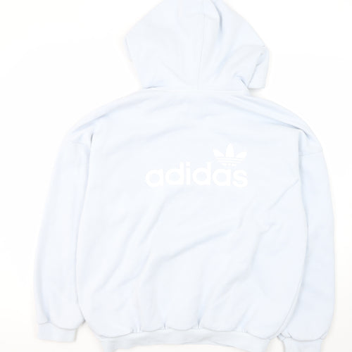 Adidas Unisex White Hoodie, Size 10, Casual Pullover