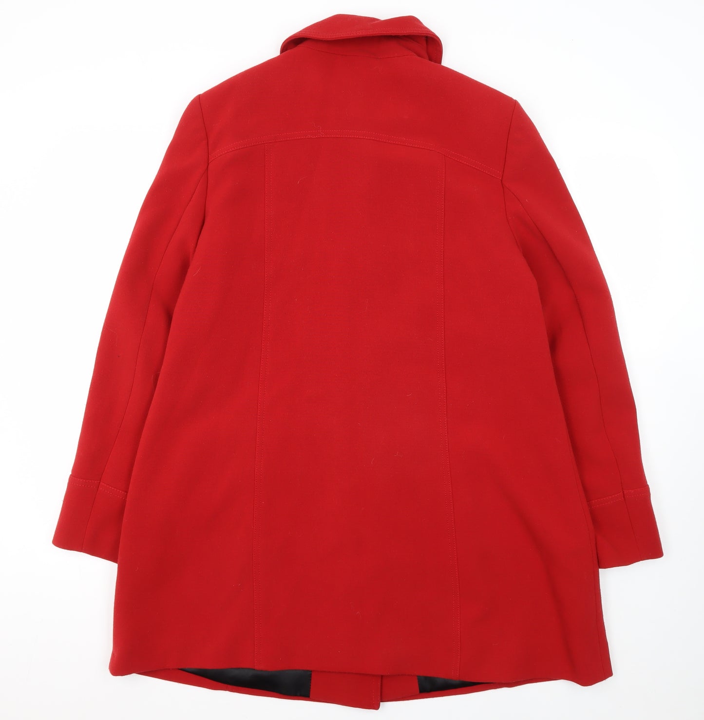 BHS Women's Red Mid-Length Overcoat - Size 12